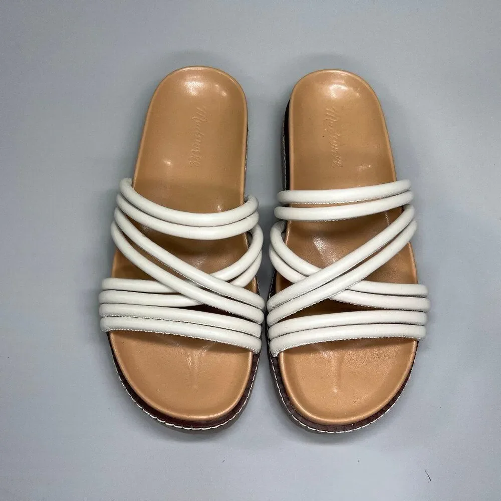 Madewell The Charley Sandals Women's Size 6 Cream‎ Strappy Summer Comfort Slides
